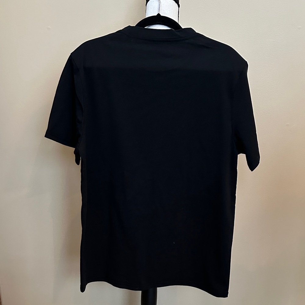 Black T-Shirt with Plaid Bear Design NWOT - Picture 4 of 6